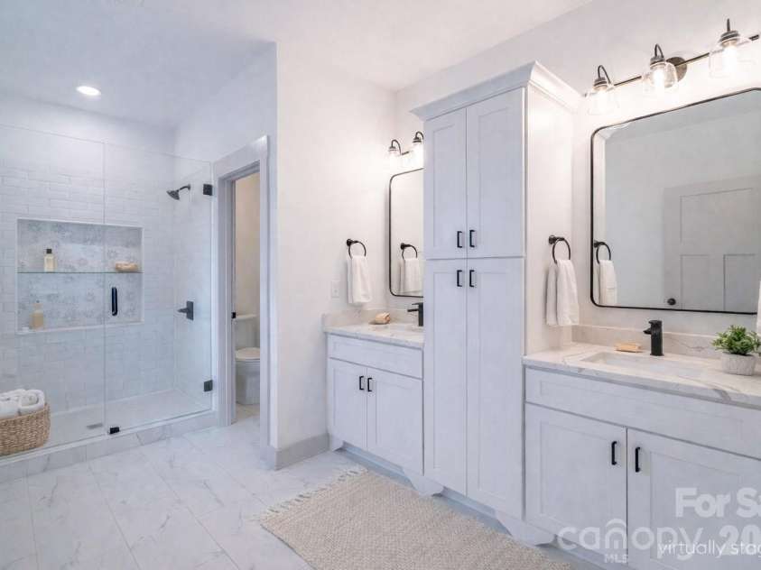 731 Miles Road, Dallas, NC 28034.  MLS# CAR4354946, YatesRealty ID 4938. Primary Bathroom Virtually Staged