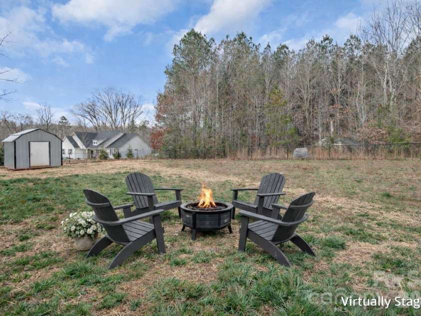 731 Miles Road, Dallas, NC 28034.  MLS# CAR4354946, YatesRealty ID 4938. Virtually Staged Backyard