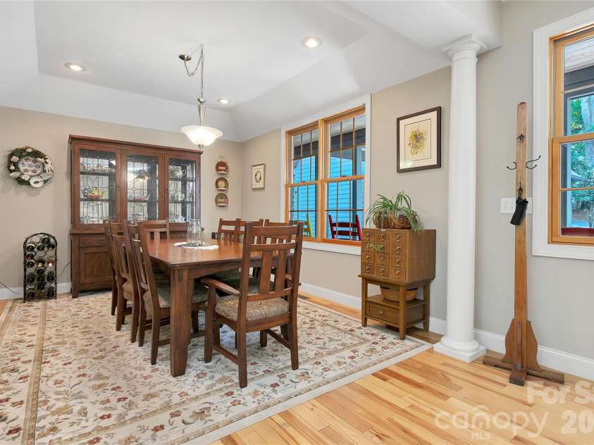 111 Kanunu Court, Brevard, NC 28712.  MLS# CAR4422371, YatesRealty ID 49387. Dining room off kitchen with easy access for entertaining