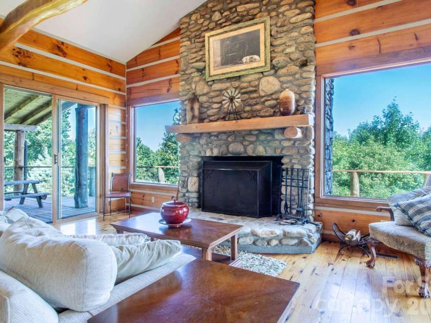 891 Logans Ridge Road, Marshall, NC 28753.  MLS# CAR4411143, YatesRealty ID 49403. High volume with wood burning fireplace