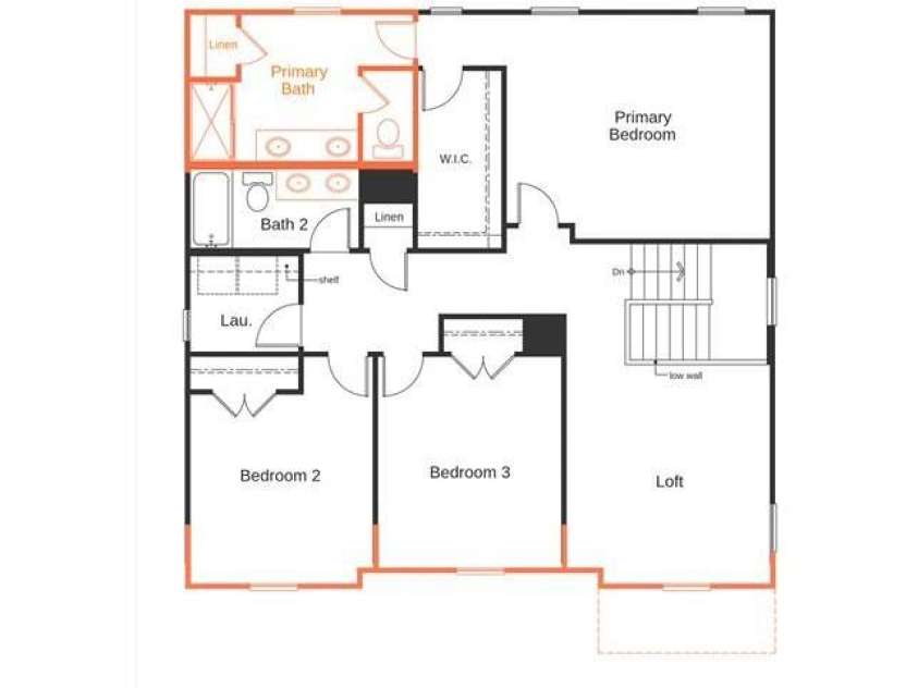1819 Quiet Woods Road, Monroe, NC 28110.  MLS# CAR4422627, YatesRealty ID 49459. Second Floor layout of home available - please confirm options with Sales Counselor