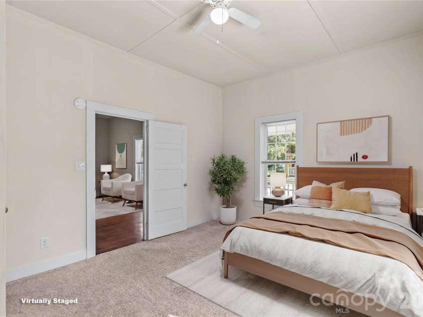 209 Wilson Avenue, Mooresville, NC 28115.  MLS# CAR4422376, YatesRealty ID 49527. Virtually Staged example of Primary Bedroom