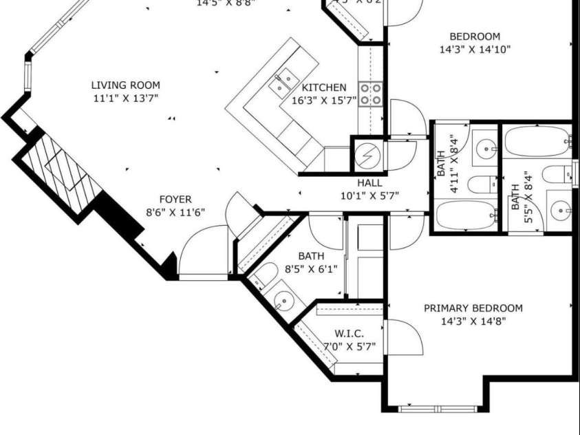 509 Graham Street, Charlotte, NC 28202.  MLS# CAR4292760, YatesRealty ID 4960. Floorplan + measurements for 509 N Graham St #3E.