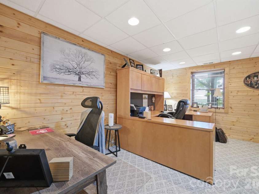 2235 Buck Mountain Road, Purlear, NC 28665.  MLS# CAR4422892, YatesRealty ID 49609. Lower Level Home Office
