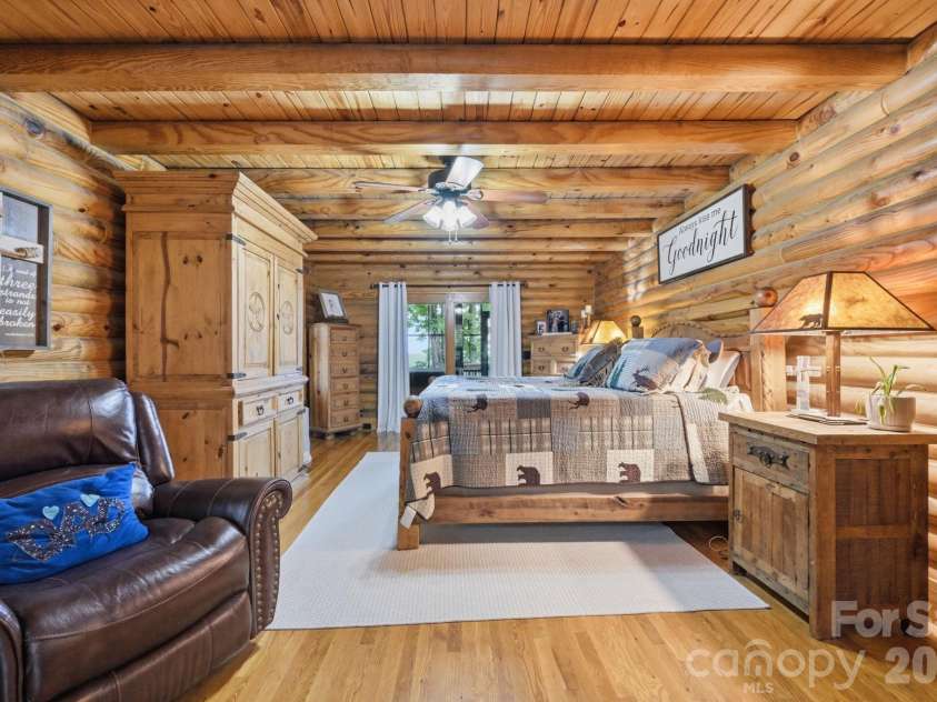 2235 Buck Mountain Road, Purlear, NC 28665.  MLS# CAR4422892, YatesRealty ID 49609. Main Level Primary Bedroom with Ensuite Bathroom