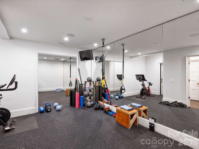 2414 Forest Drive, Charlotte, NC 28211.  MLS# CAR4420564, YatesRealty ID 49641. Lower level exercise room