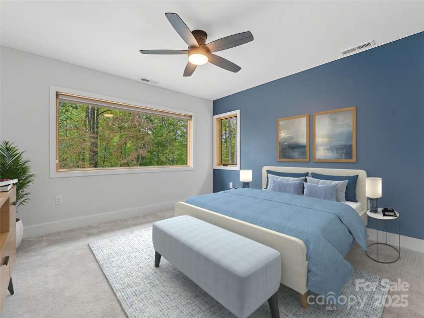 584 Springbrook Lane, Brevard, NC 28712.  MLS# CAR4308876, YatesRealty ID 4967. Upper level 2nd bedroom virtually staged