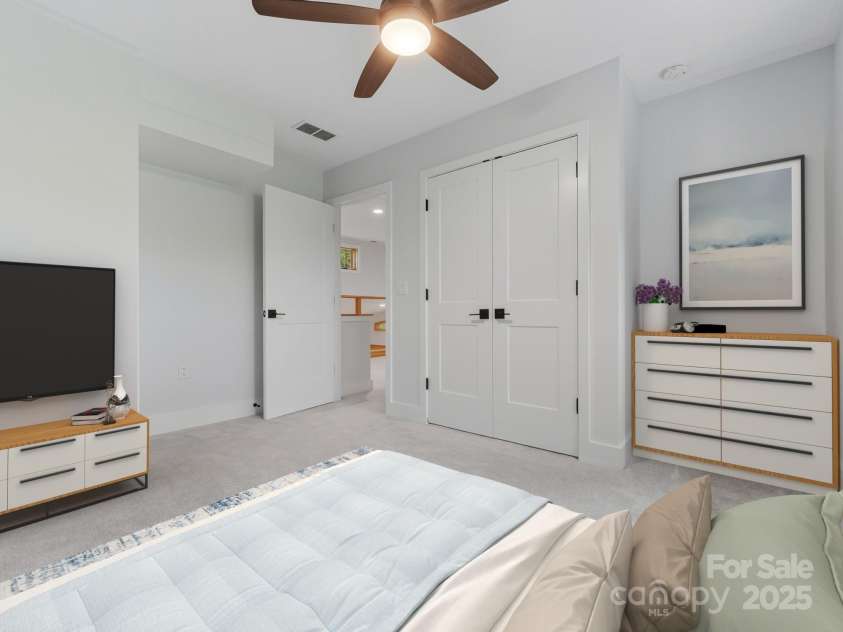 584 Springbrook Lane, Brevard, NC 28712.  MLS# CAR4308876, YatesRealty ID 4967. Upper level virtually staged 3rd bedroom