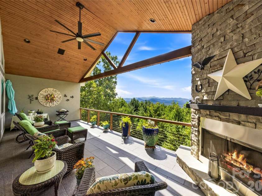 99 Distant View Drive, Asheville, NC 28803.  MLS# CAR4421771, YatesRealty ID 49685. Covered Outdoor Living with Mountain Views