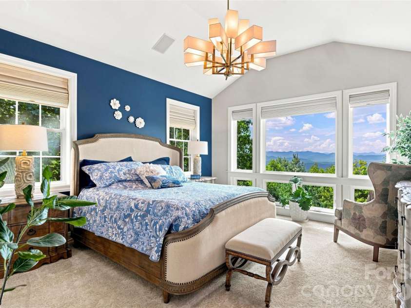 99 Distant View Drive, Asheville, NC 28803.  MLS# CAR4421771, YatesRealty ID 49685. Primary Suite with Mountain Views
