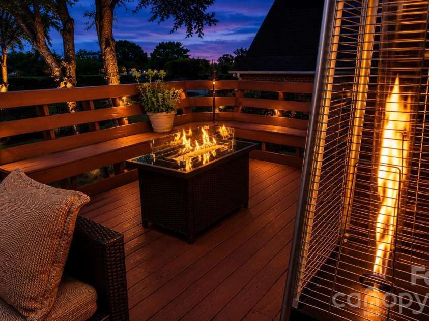 9303 Brentfield Road, Huntersville, NC 28078.  MLS# CAR4417903, YatesRealty ID 49688. Back Deck Twilight