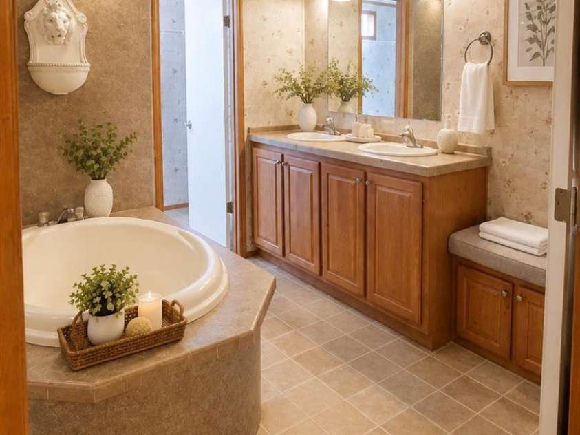 6162 Sherwood Lane, Denver, NC 28037.  MLS# CAR4422010, YatesRealty ID 49704. Large primary bathroom with separate vanities and walk-thru closet