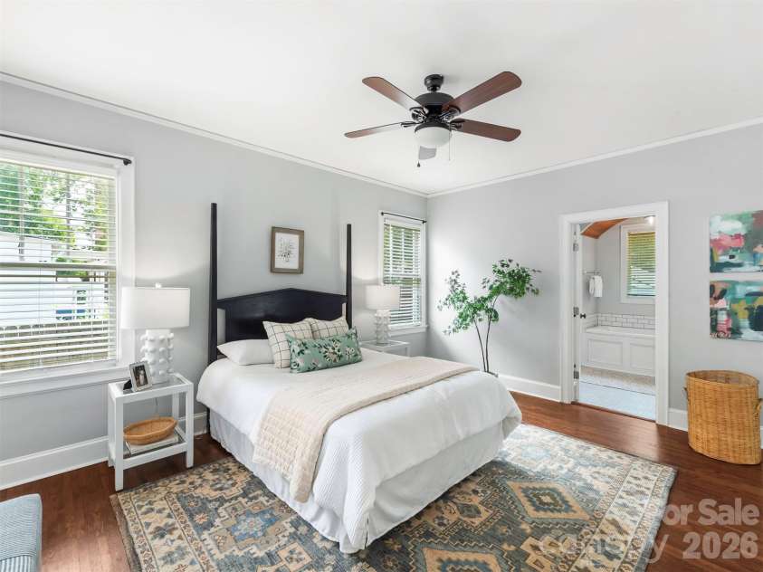 201 Brandywine Road, Charlotte, NC 28209.  MLS# CAR4423103, YatesRealty ID 49720. Primary is large with ensuite.