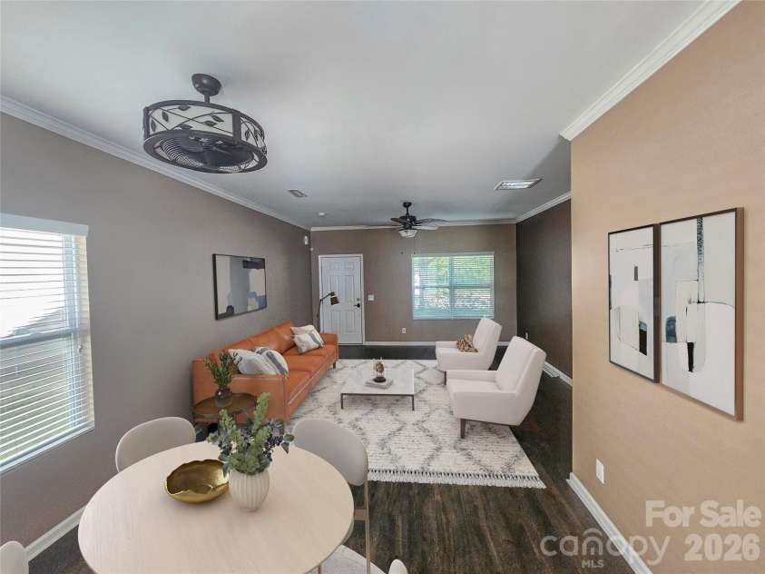 4657 Johnston Oehler Road, Charlotte, NC 28269.  MLS# CAR4422186, YatesRealty ID 49733. Living Room (virtually staged)