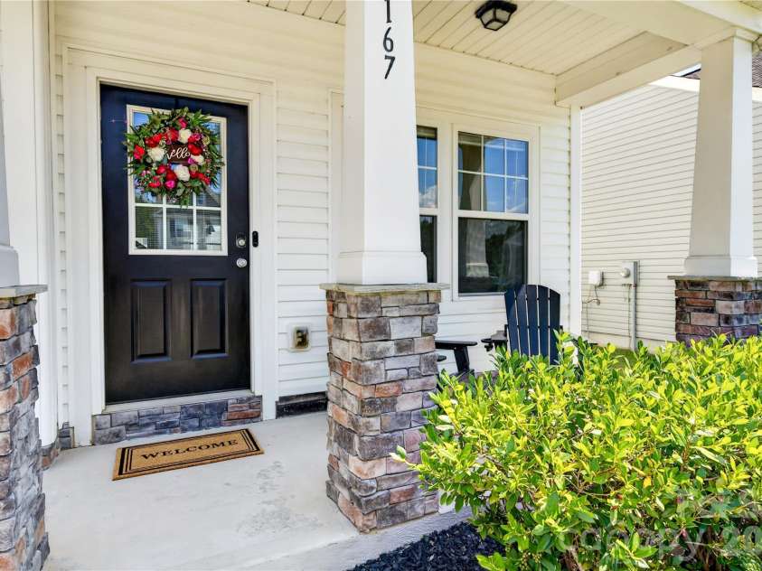 167 Sutters Mill Drive, Troutman, NC 28166.  MLS# CAR4422610, YatesRealty ID 49746. Front Porch