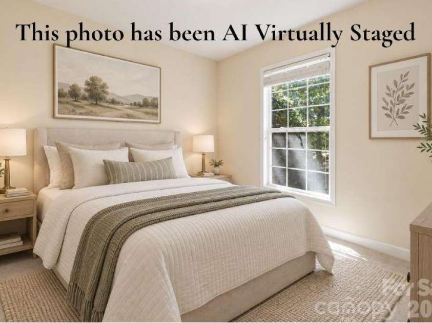 14724 Beatties Ford Road, Huntersville, NC 28078.  MLS# CAR4422428, YatesRealty ID 49748. Virtually staged bedroom featuring bright, natural lighting.