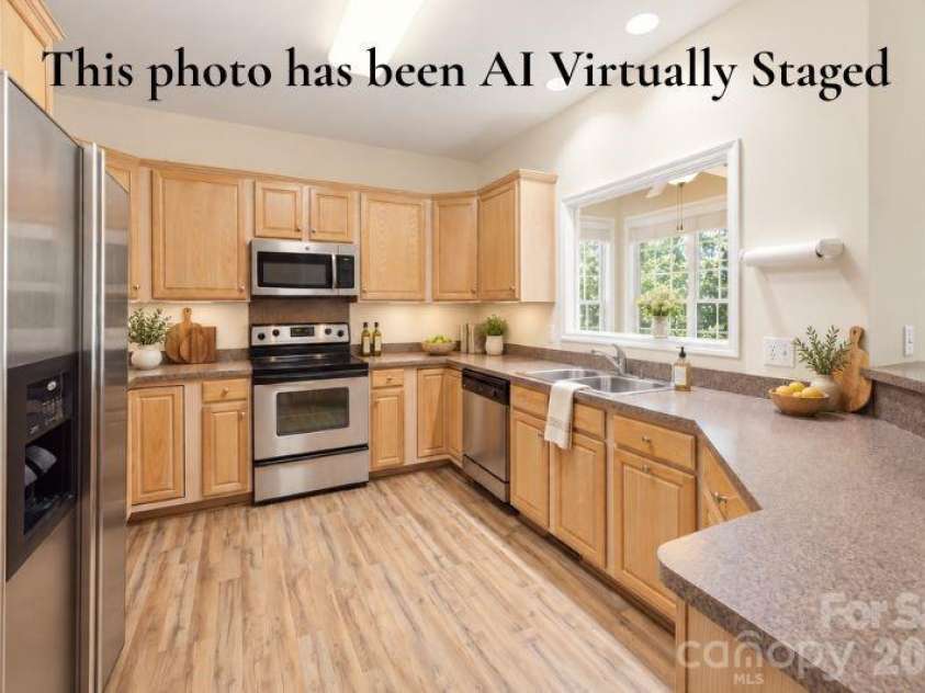 14724 Beatties Ford Road, Huntersville, NC 28078.  MLS# CAR4422428, YatesRealty ID 49748. Virually staged Kitchen