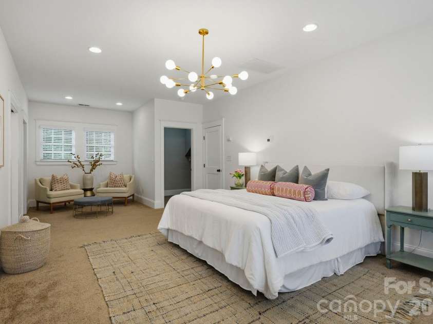 1815 DeArmon Drive, Charlotte, NC 28205.  MLS# CAR4421209, YatesRealty ID 49773. Huge primary suite with reading nook