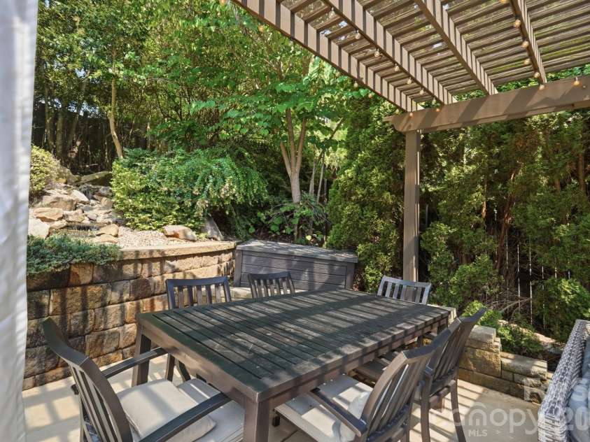 945 Rock Forest Way, Indian Land, SC 29707.  MLS# CAR4420908, YatesRealty ID 49783. Pergola dining area