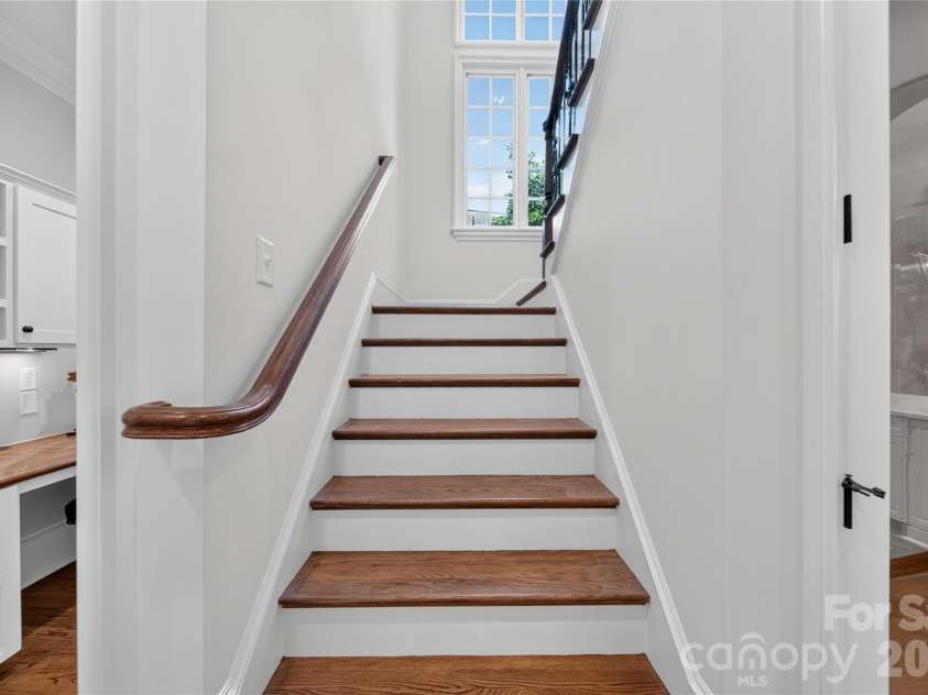 229 Wrenwood Lane, Charlotte, NC 28211.  MLS# CAR4420649, YatesRealty ID 49792. Back Staircase