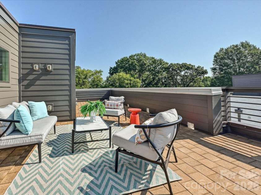 1107 Reece Road, Charlotte, NC 28209.  MLS# CAR4420570, YatesRealty ID 49793. Stunning rooftop terrace