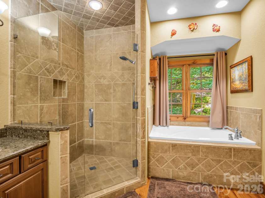 1237 South Cove Road, Mill Spring, NC 28756.  MLS# CAR4421708, YatesRealty ID 49838. Walk in Shower and Garden Bath