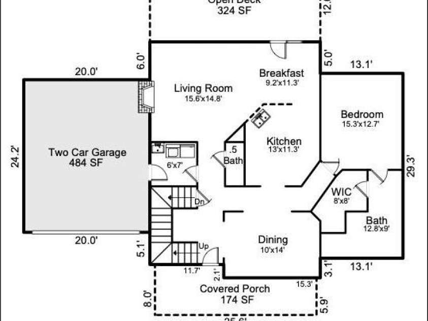 151 Hillside Drive, Swannanoa, NC 28778.  MLS# CAR4418957, YatesRealty ID 49872. Main Level Floorplan