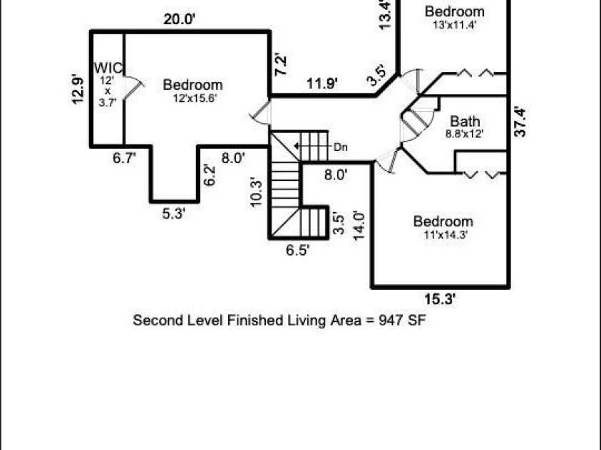 151 Hillside Drive, Swannanoa, NC 28778.  MLS# CAR4418957, YatesRealty ID 49872. Upper Level Floorplan