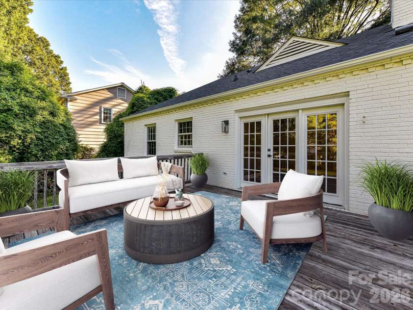 5726 Sharon Road, Charlotte, NC 28210.  MLS# CAR4422801, YatesRealty ID 49873. Deck - Virtually Staged