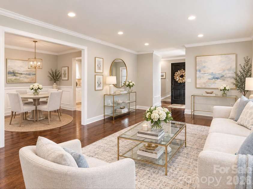 5726 Sharon Road, Charlotte, NC 28210.  MLS# CAR4422801, YatesRealty ID 49873. Living Room - Virtually Staged