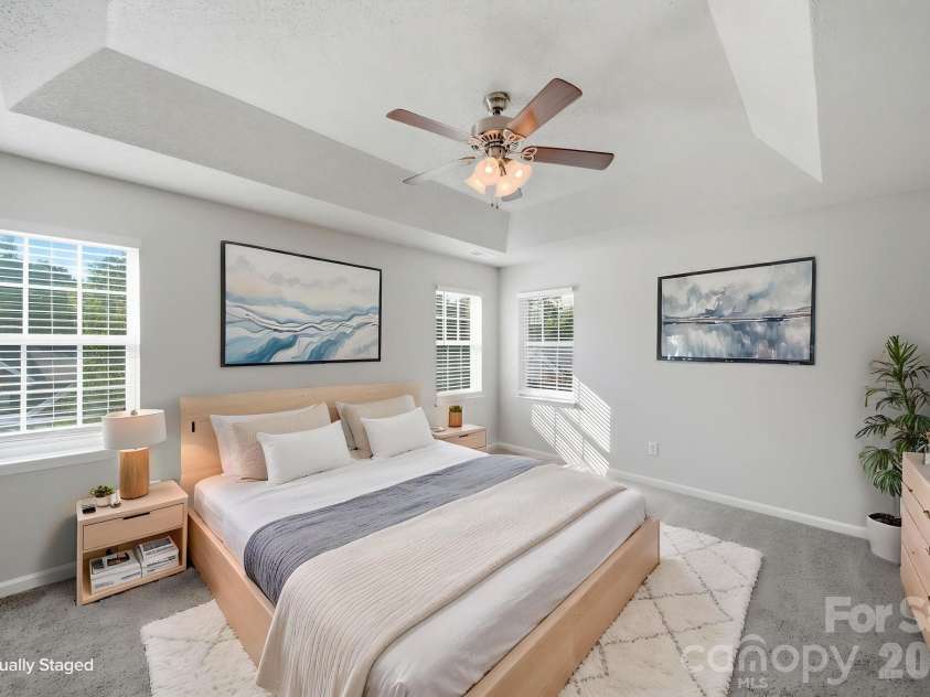 9105 Shepparton Drive, Huntersville, NC 28078.  MLS# CAR4421789, YatesRealty ID 49933. Primary Bedroom - Virtually Staged