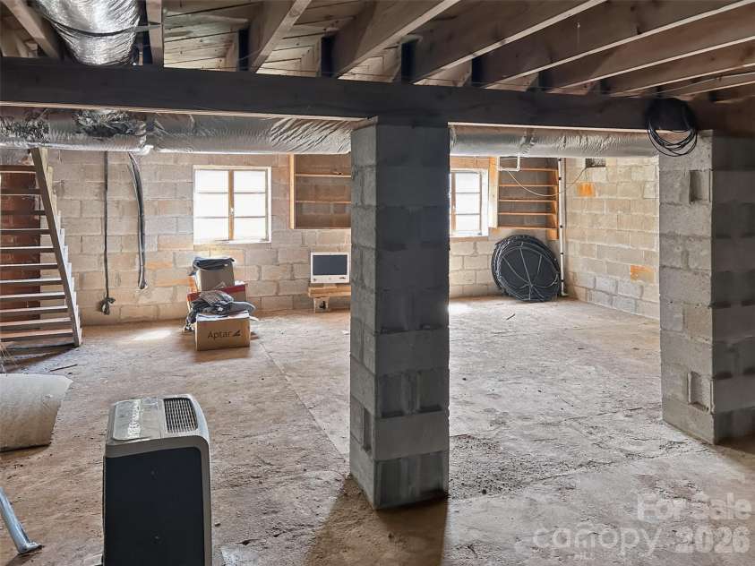683 McDaniel Road, Lake Lure, NC 28746.  MLS# CAR4422885, YatesRealty ID 50074. Basement