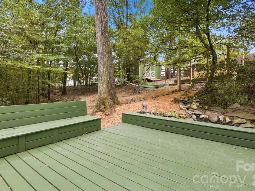 872 Old Bell Road, Charlotte, NC 28270.  MLS# CAR4417666, YatesRealty ID 50105. Large Open Deck with Built in Bench with storage