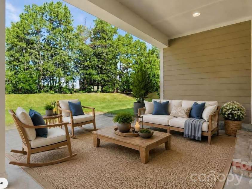 3029 Mendenhall Street, Indian Trail, NC 28079.  MLS# CAR4417680, YatesRealty ID 50106. Covered Patio - Virtually Staged