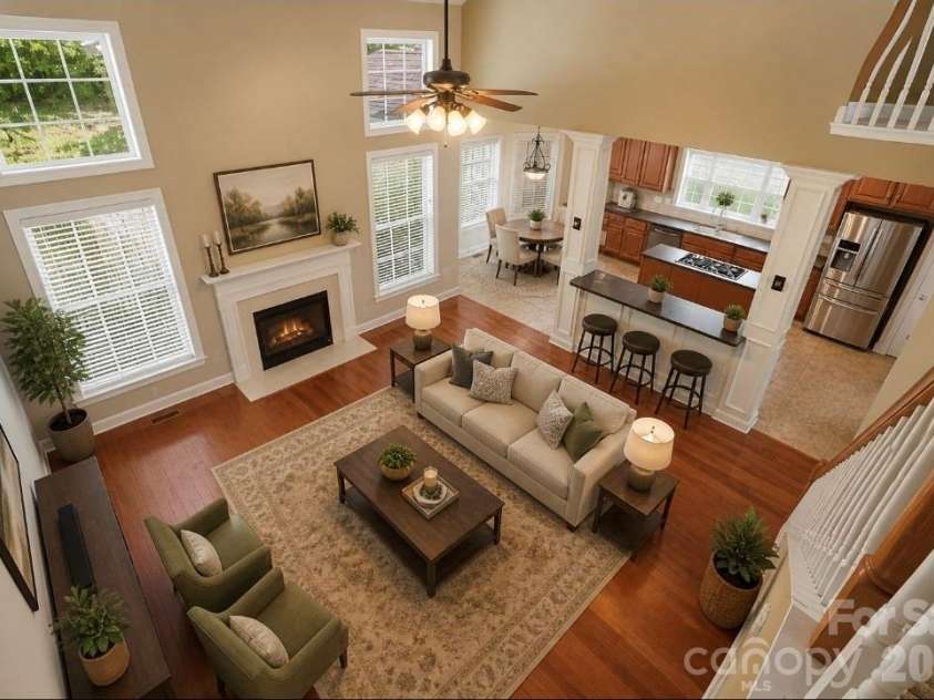 8108 Morehouse Drive, Waxhaw, NC 28173.  MLS# CAR4365988, YatesRealty ID 50108. Virtually staged great room