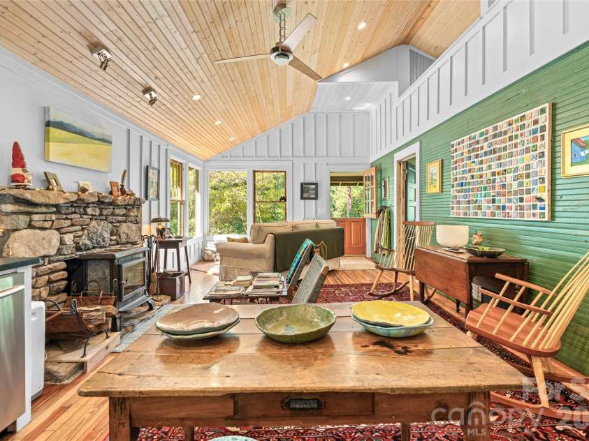 95 Chestnut Hill Loop Road, Gerton, NC 28735.  MLS# CAR4420243, YatesRealty ID 50183. Open concept kitchen to living areas.