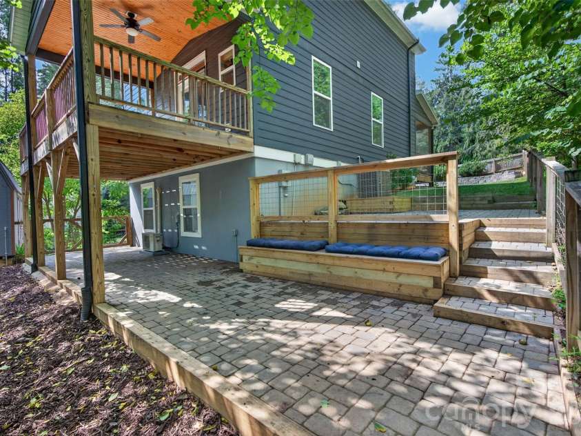 134 Shelburne Road, Asheville, NC 28806.  MLS# CAR4421009, YatesRealty ID 50227. Terraced patios for dining, grilling, firepit, gathering