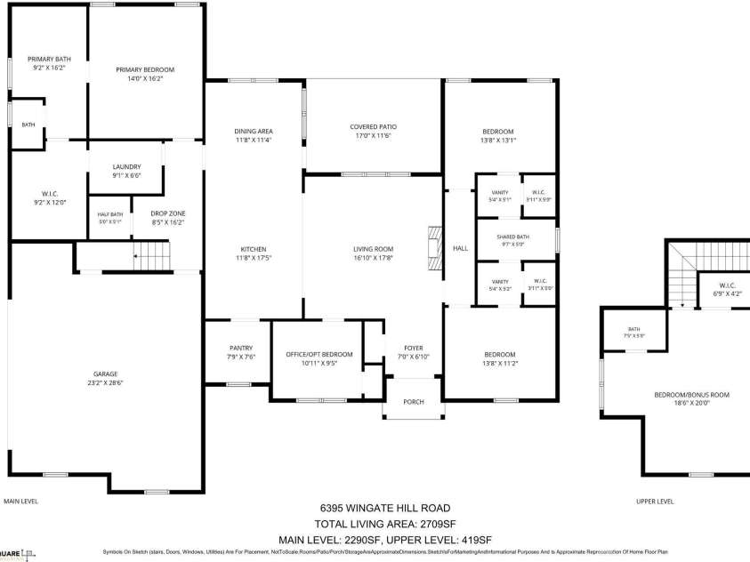 6395 Wingate Hill Road, Denver, NC 28037.  MLS# CAR4423290, YatesRealty ID 50281. Floor Plan.