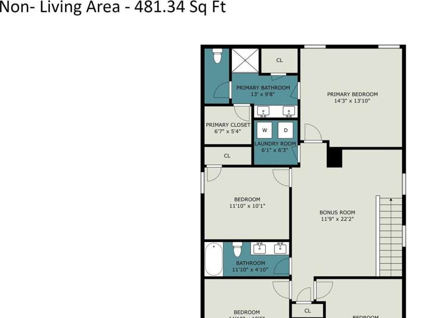 408 Luna Lane, Shelby, NC 28152.  MLS# CAR4422563, YatesRealty ID 50305. Floor plan - Second floor