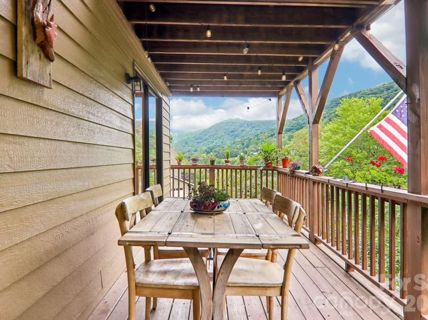 36 Nicholas Lane, Maggie Valley, NC 28751.  MLS# CAR4422932, YatesRealty ID 50311. Outside eating area