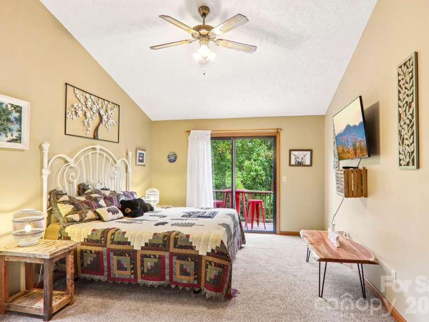 36 Nicholas Lane, Maggie Valley, NC 28751.  MLS# CAR4422932, YatesRealty ID 50311. Upstairs primary bedroom #1