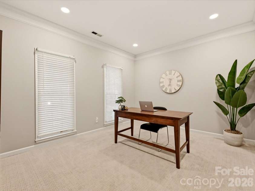 19706 Valiant Way, Cornelius, NC 28031.  MLS# CAR4423741, YatesRealty ID 50358. Dedicated main-level office provides a quiet and flexible space for working from home, studying, or hobbies.