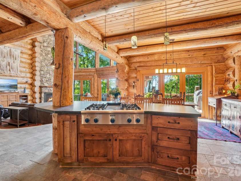476 Waterford Drive, Maggie Valley, NC 28751.  MLS# CAR4423224, YatesRealty ID 50368. Kitchen island with seating