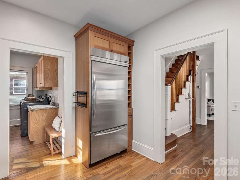 57 Mitchell Avenue, Asheville, NC 28806.  MLS# CAR4356642, YatesRealty ID 5040. Custom built-in refrigerator