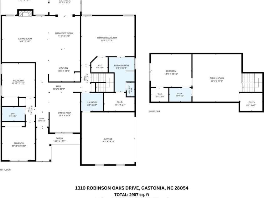 1310 Robinson Oaks Drive, Gastonia, NC 28054.  MLS# CAR4423733, YatesRealty ID 50516. 