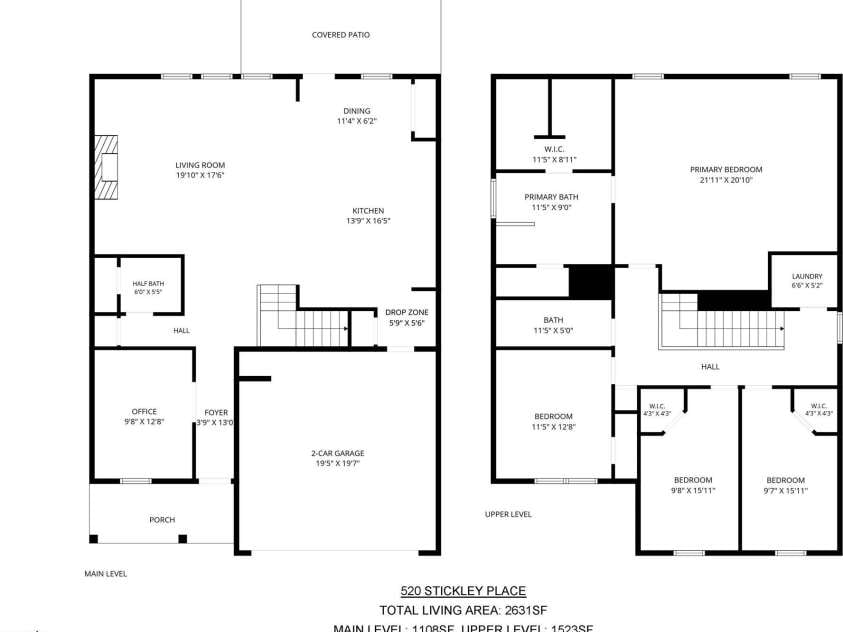 520 Stickley Place, Lancaster, SC 29720.  MLS# CAR4422538, YatesRealty ID 50531. Floor plan