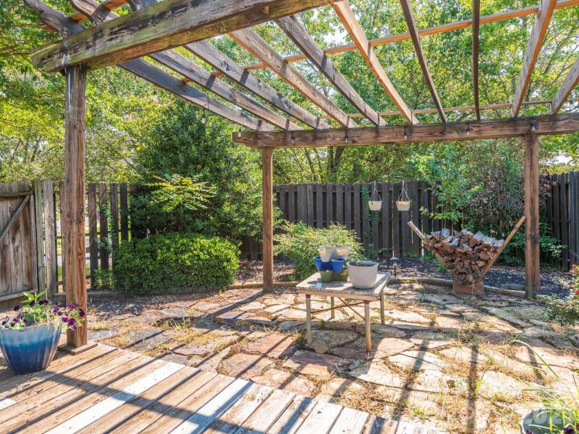 3401 Continental Drive, Monroe, NC 28110.  MLS# CAR4420024, YatesRealty ID 50540. Backyard pergola area