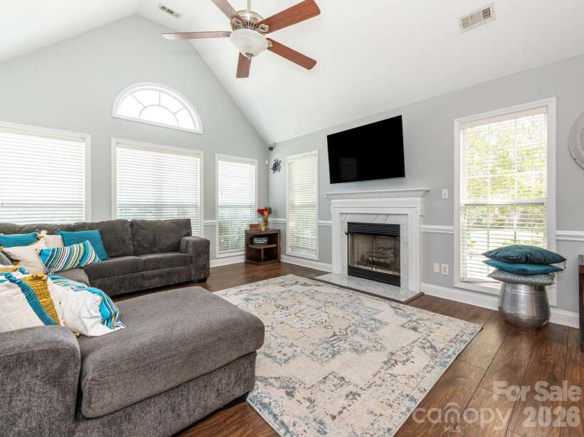 3401 Continental Drive, Monroe, NC 28110.  MLS# CAR4420024, YatesRealty ID 50540. Bright and spacious great room with fireplace
