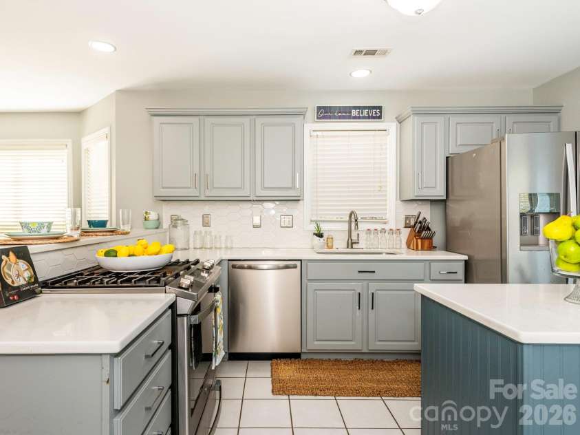 3401 Continental Drive, Monroe, NC 28110.  MLS# CAR4420024, YatesRealty ID 50540. The kitchen features tile flooring and great counter and cabinet space