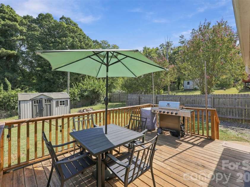 1218 Calhoun Street, Rock Hill, SC 29732.  MLS# CAR4423686, YatesRealty ID 50547. Deck off kitchen with fully fenced yard
